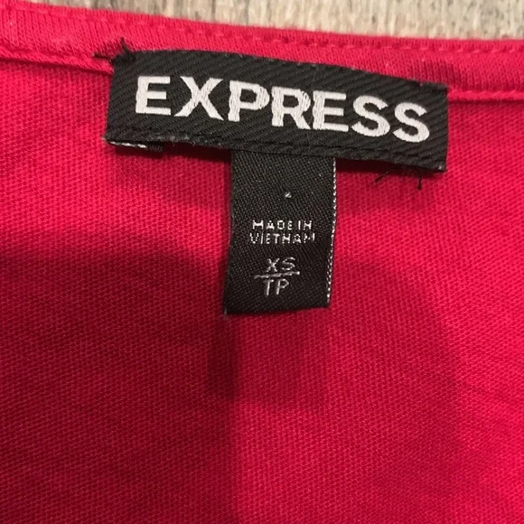Express XS sleeveless Ruffle Red Top - Picture 3 of 7